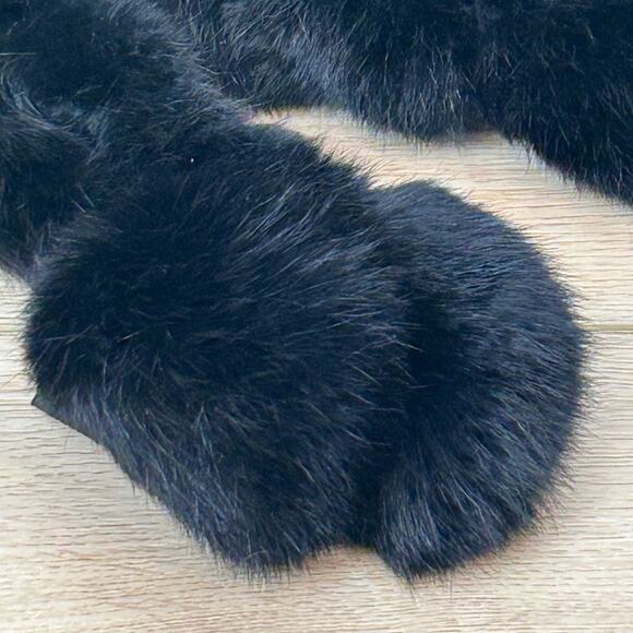 Rabbit Fur neck warmer/snood - Black - Picture 4 of 6